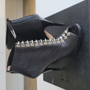 LAMB lambskin booties with metal rings